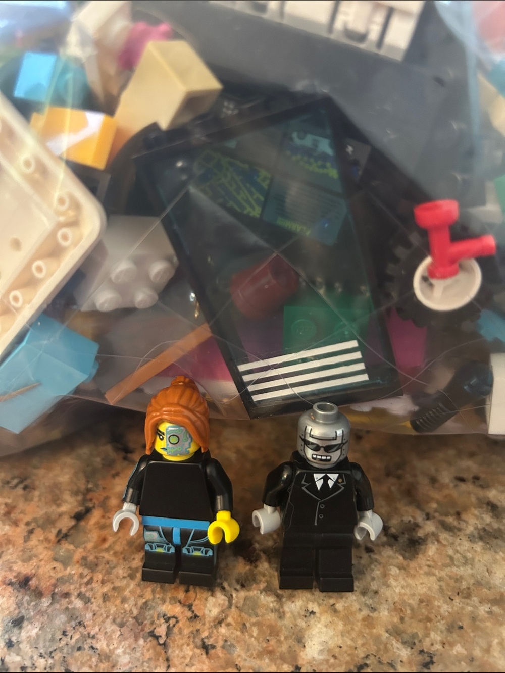 2lbs. Lego misc. pieces with two mini figures, Lot F